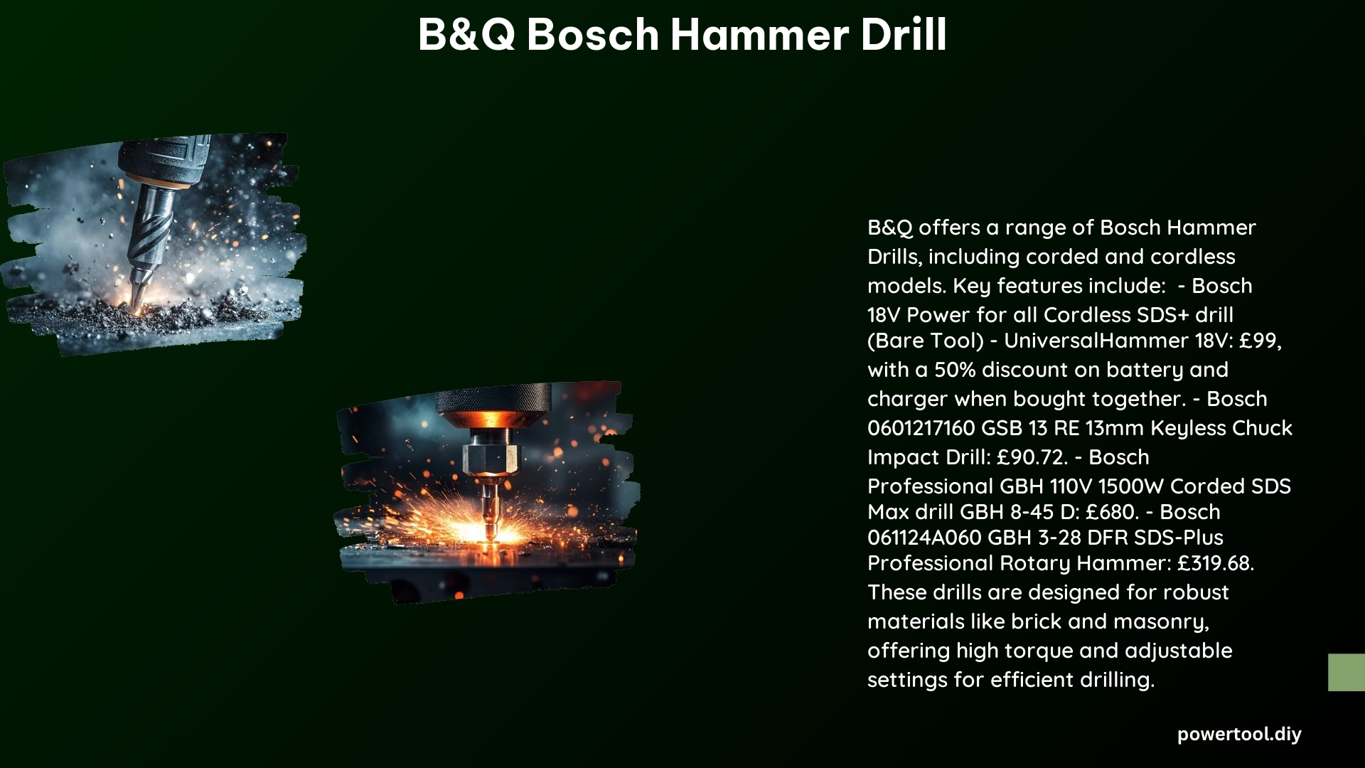 B&Q Bosch Hammer Drill