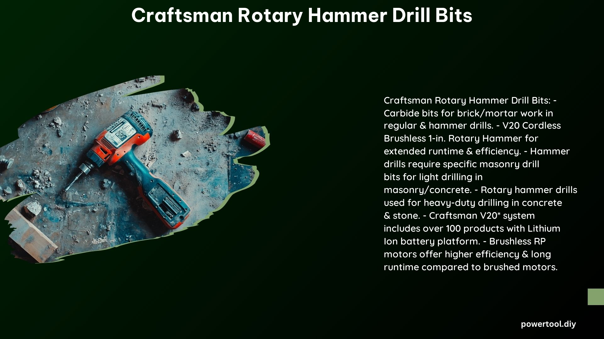 Craftsman Rotary Hammer Drill Bits