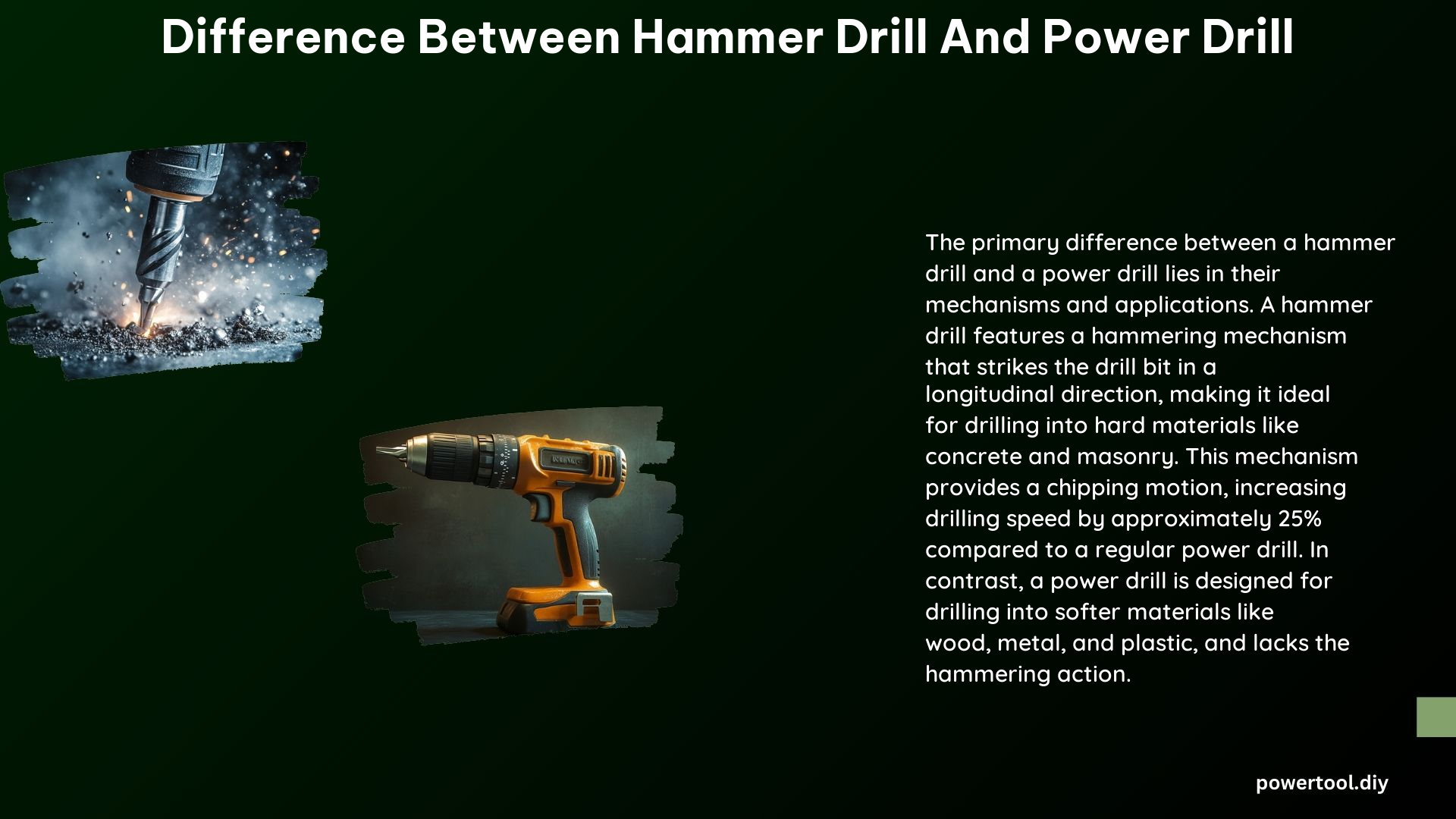 Difference Between Hammer Drill and Power Drill