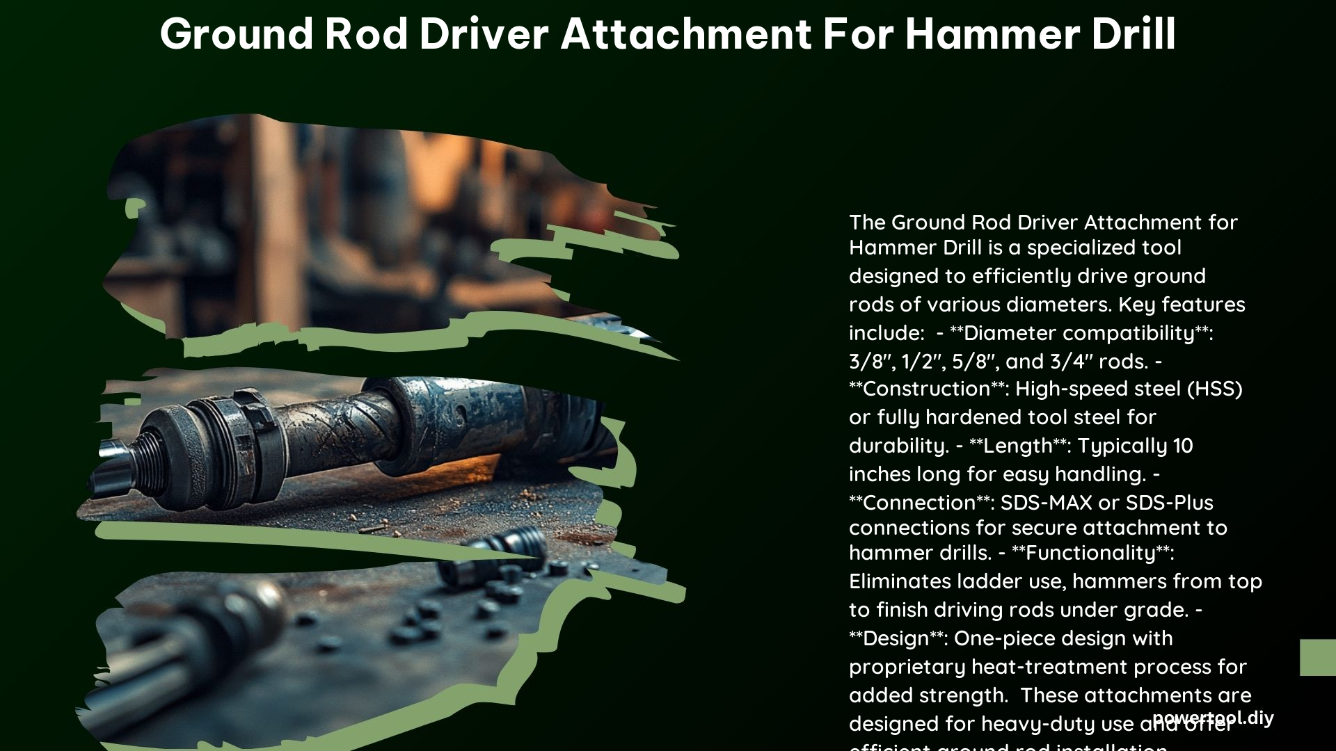 Ground Rod Driver Attachment for Hammer Drill