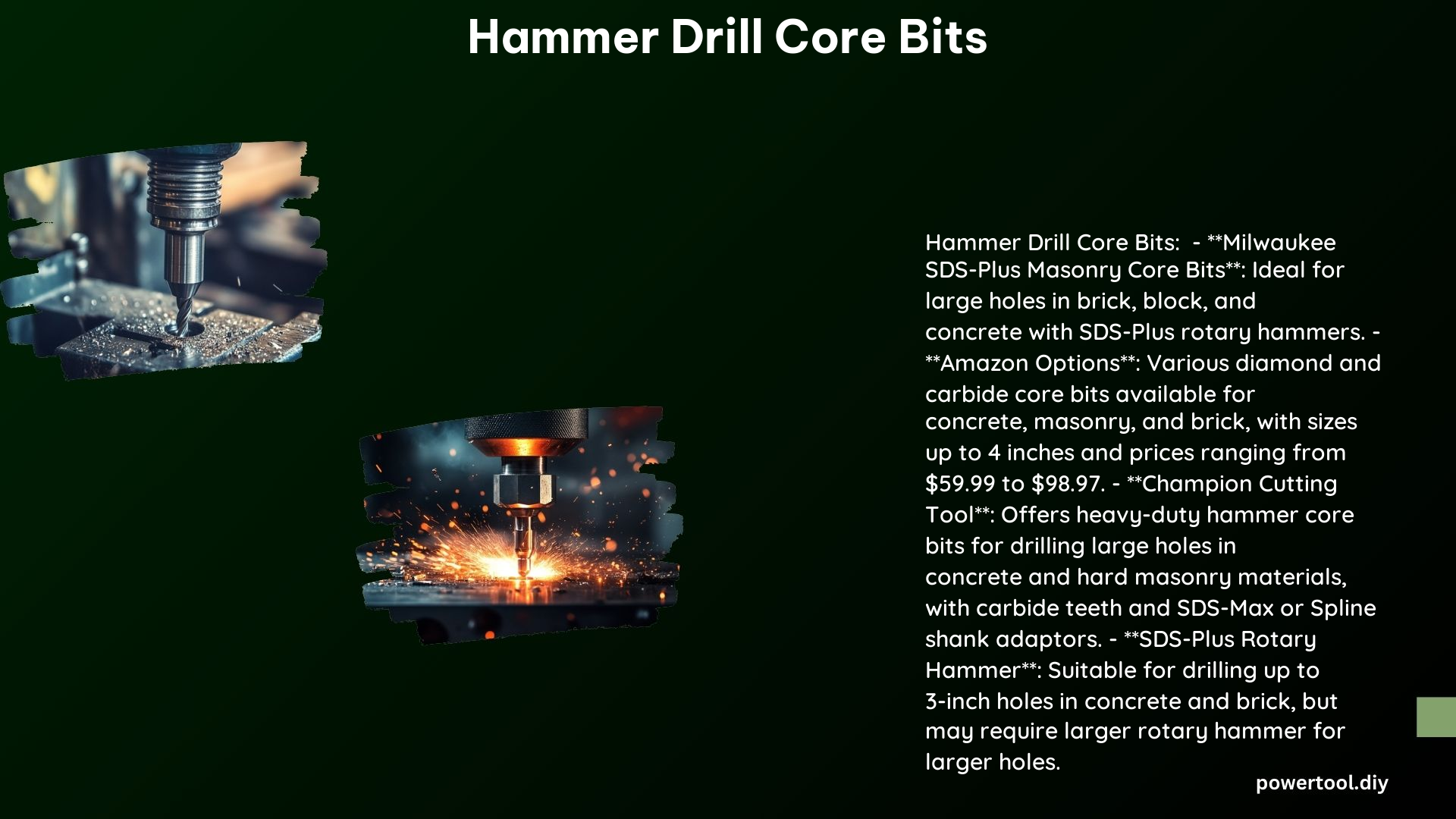 Hammer Drill Core Bits