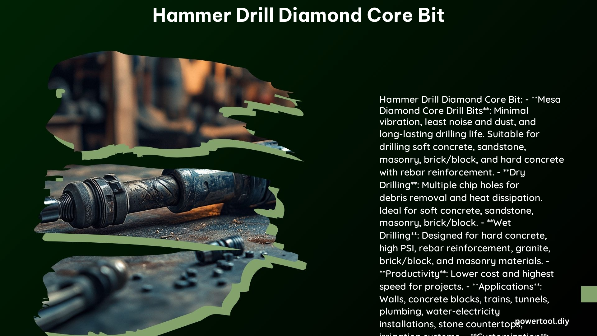 Hammer Drill Diamond Core Bit