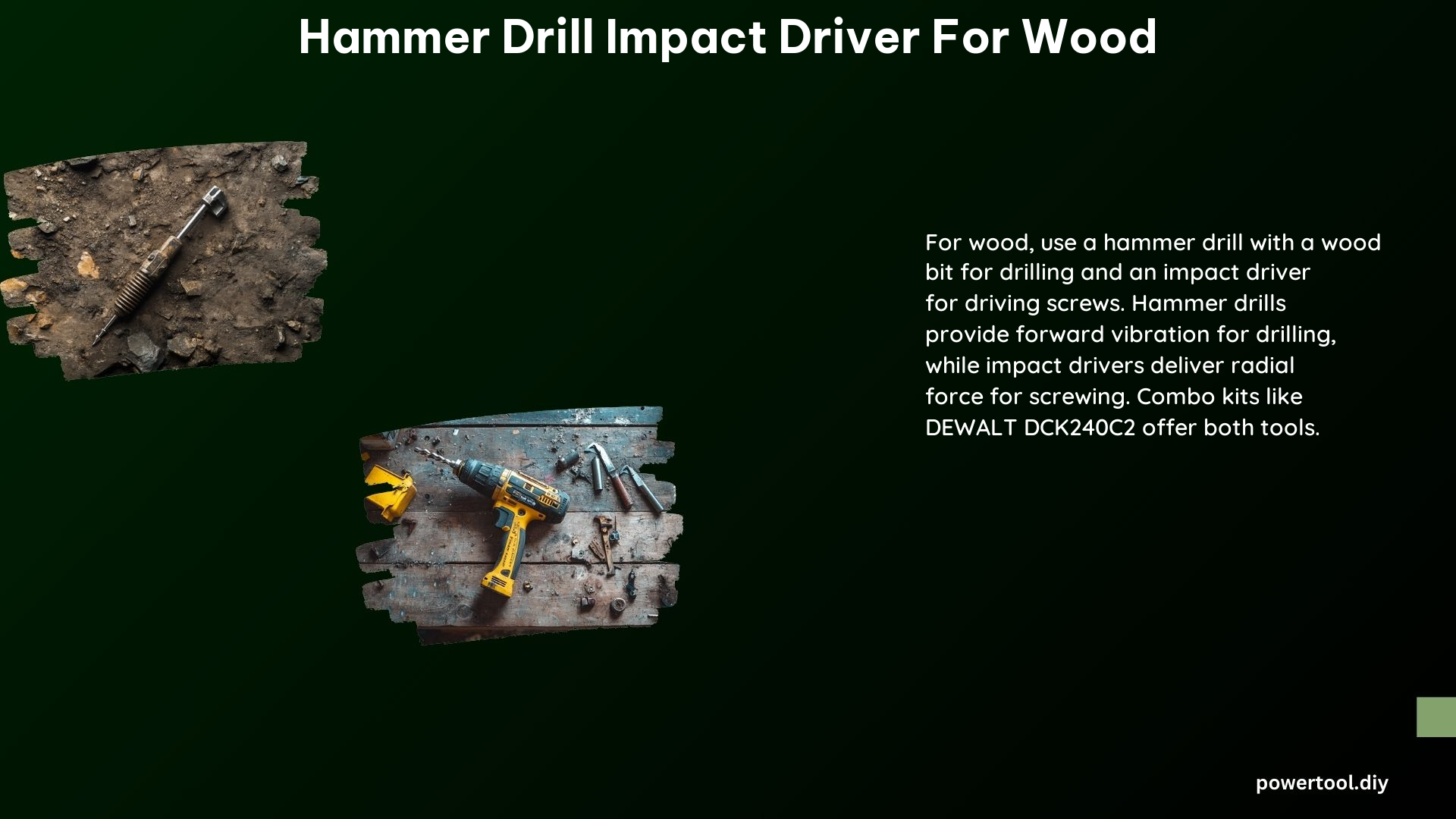 Hammer Drill Impact Driver for Wood