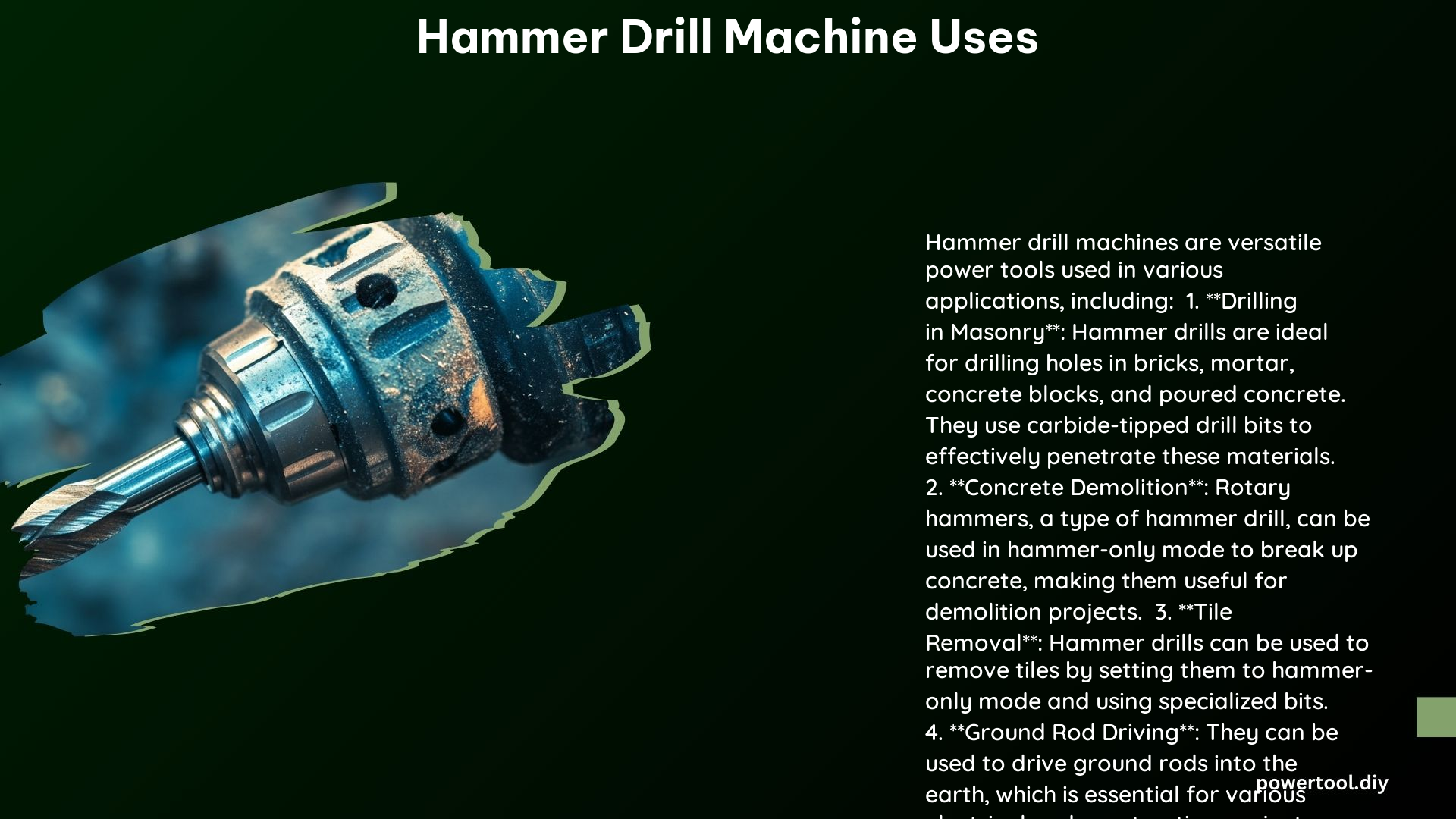 Hammer Drill Machine Uses