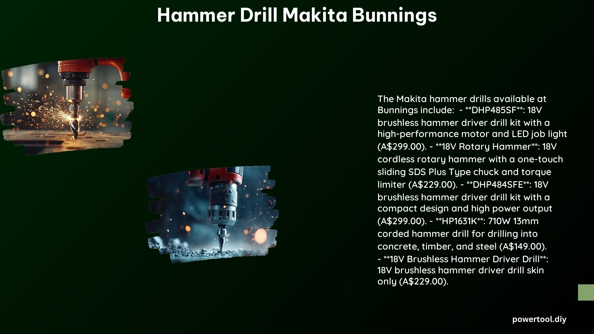 Hammer Drill Makita Bunnings