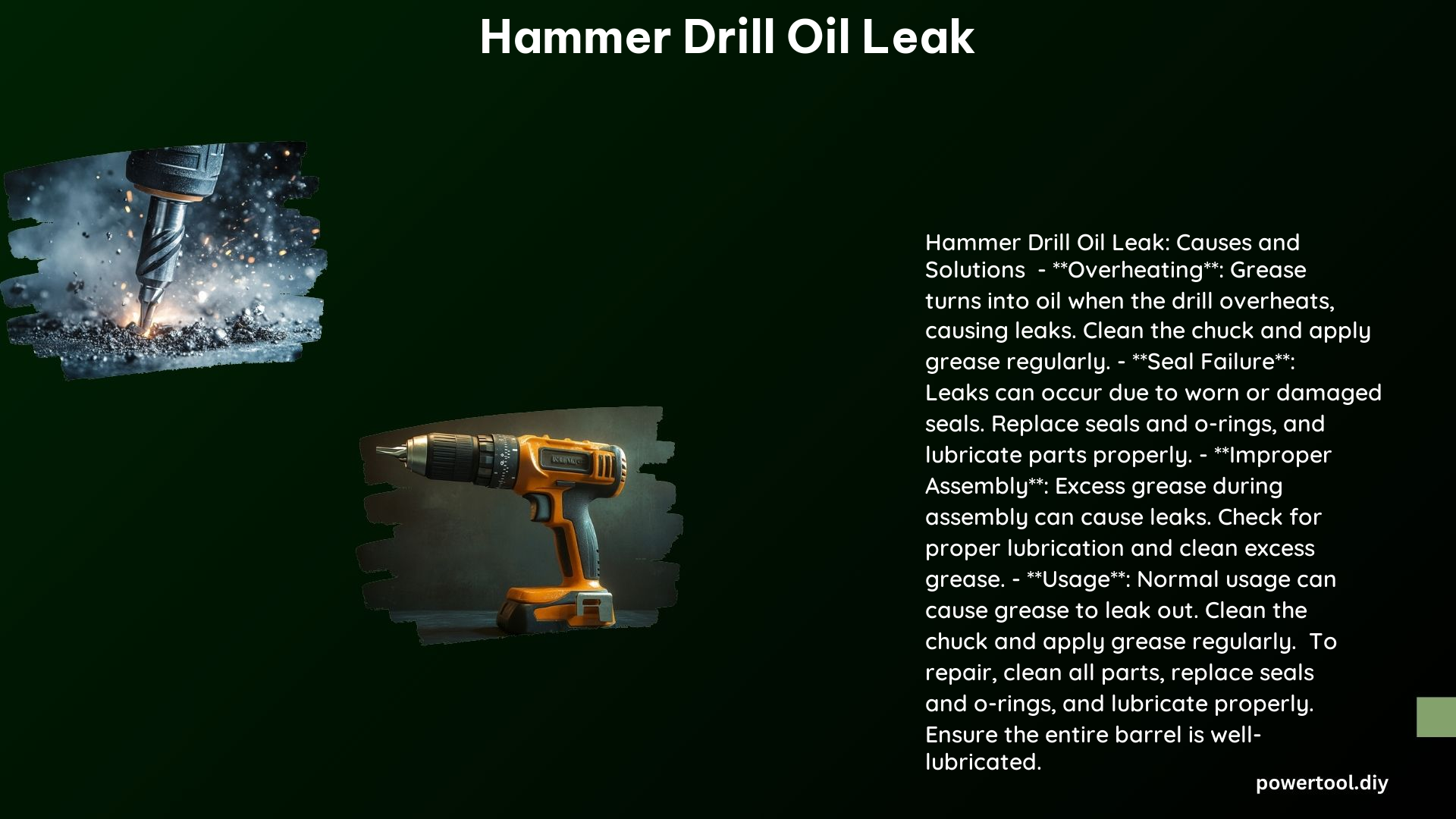 Hammer Drill Oil Leak