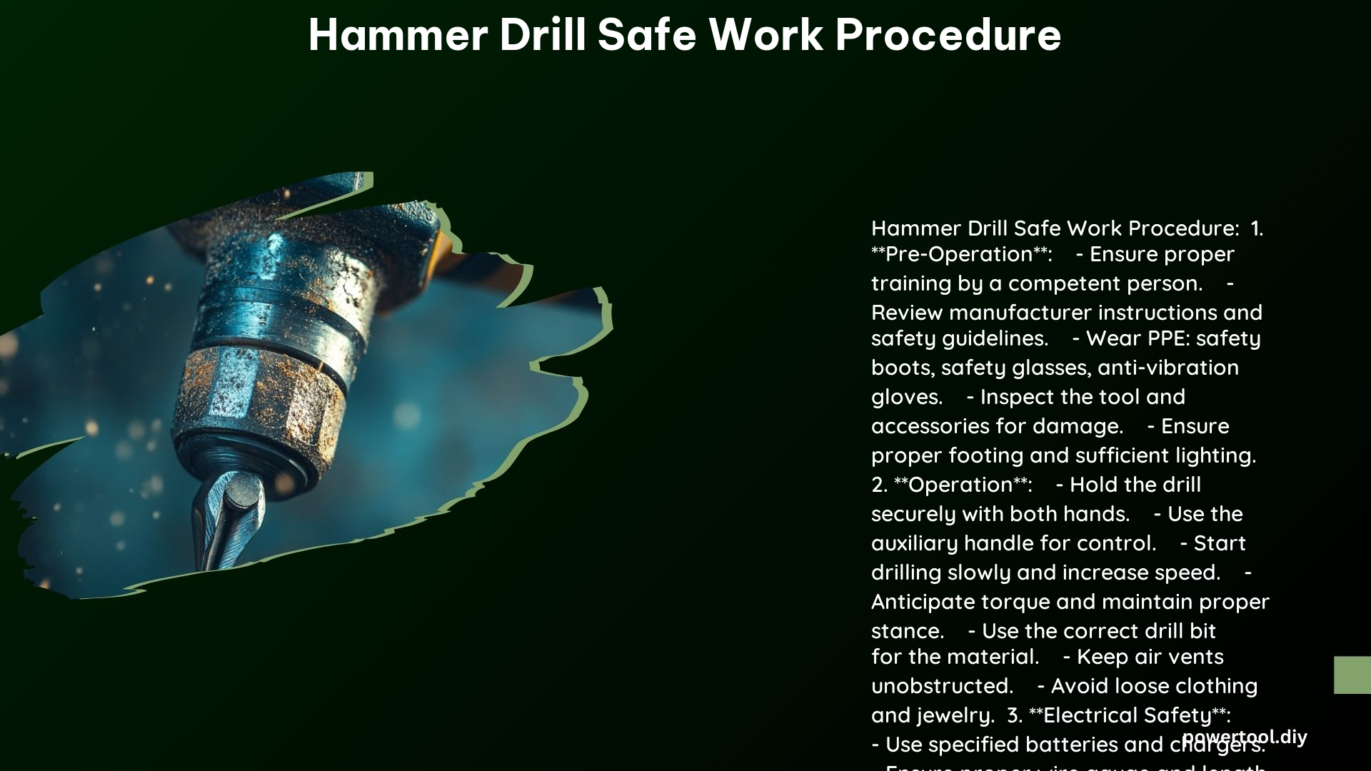 Hammer Drill Safe Work Procedure