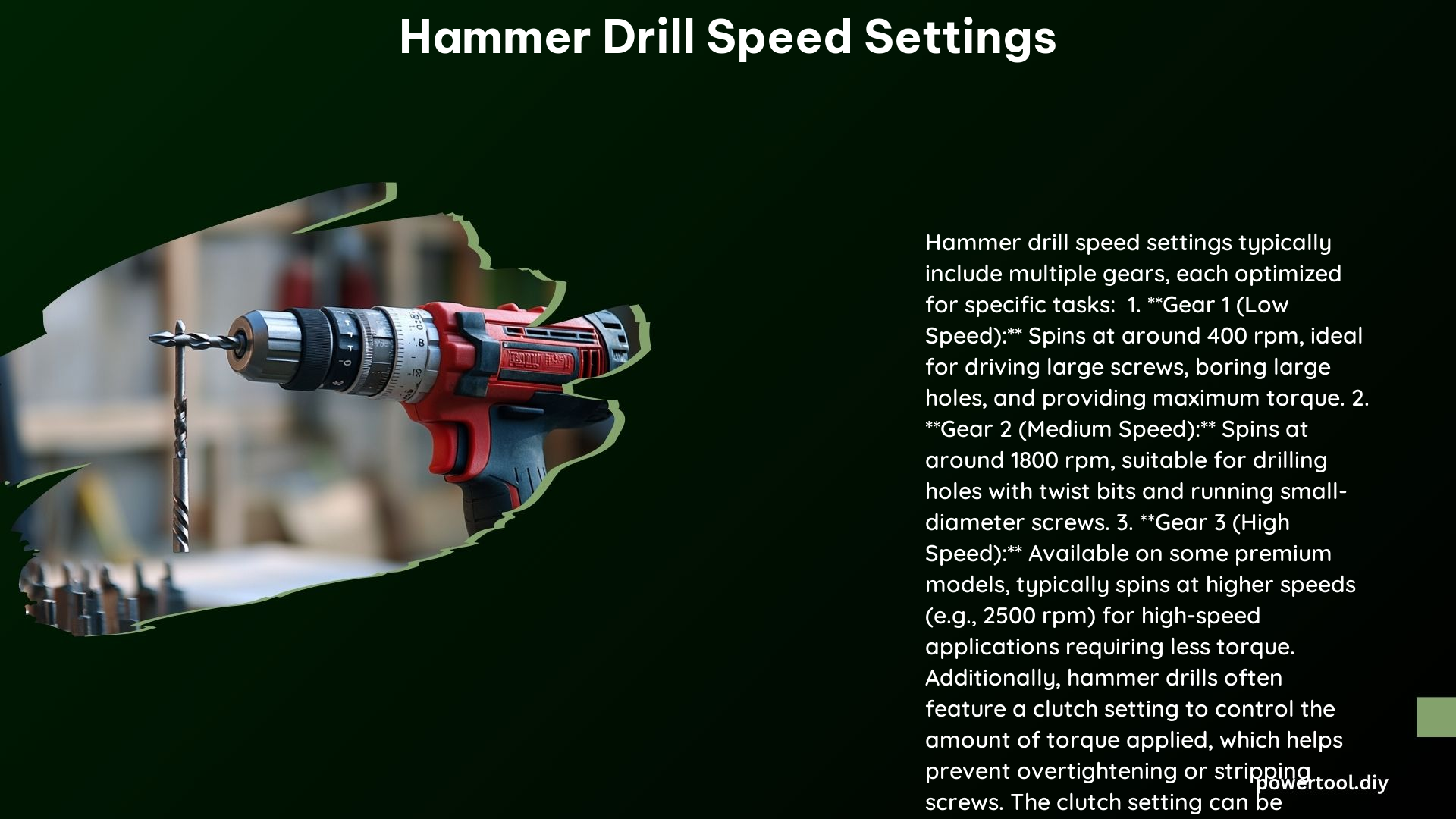 Hammer Drill Speed Settings