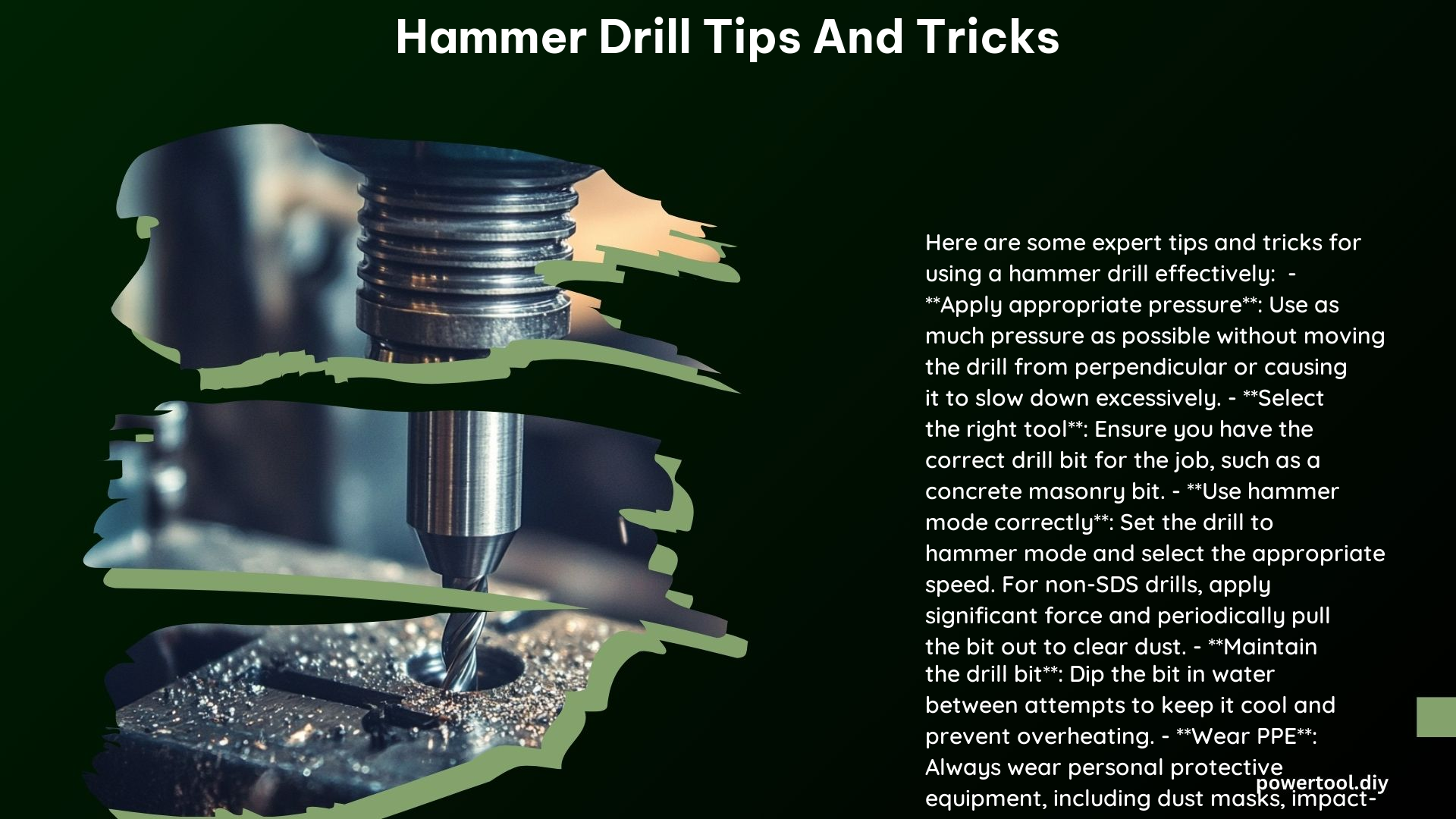 Hammer Drill Tips and Tricks