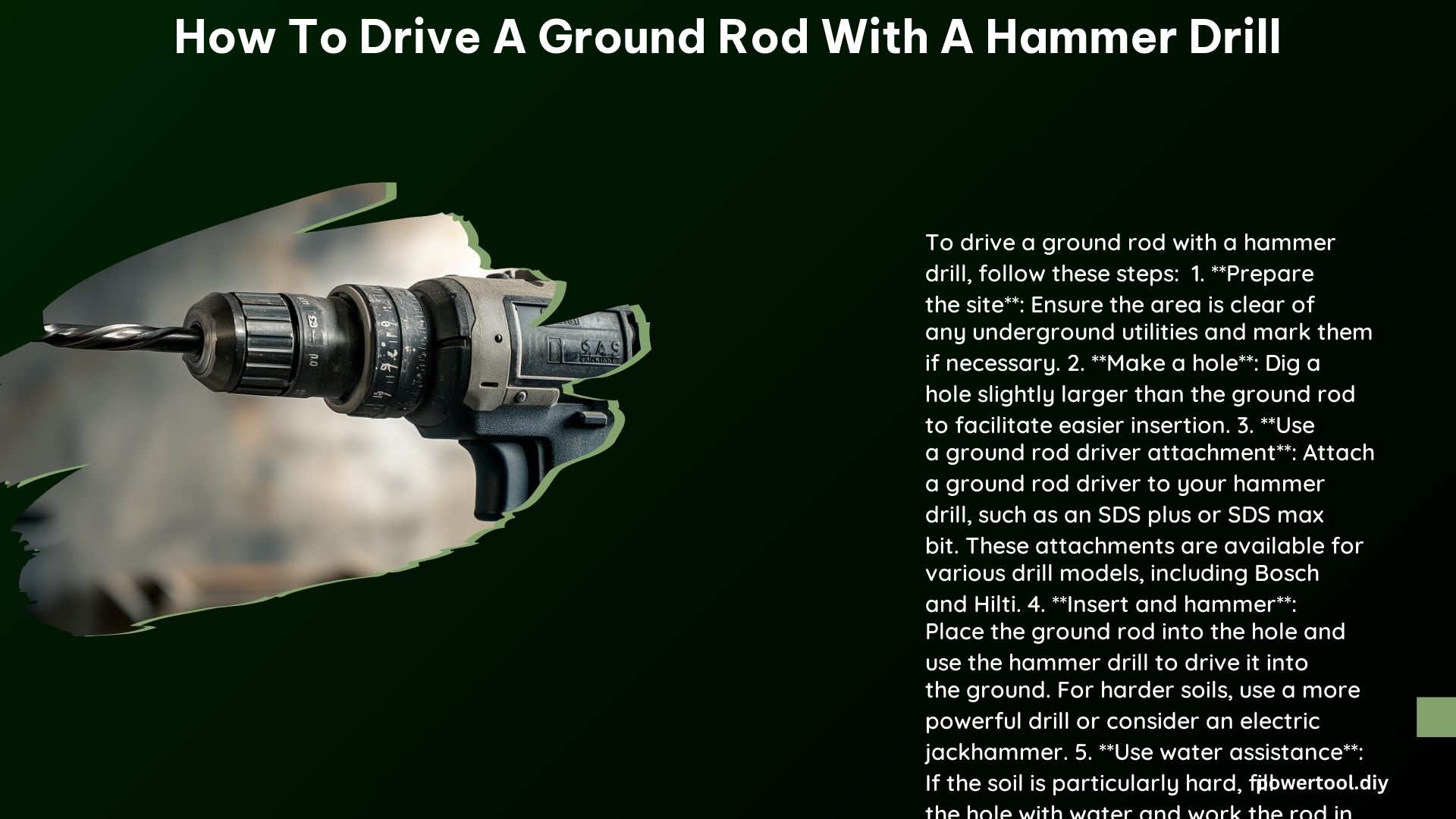 How to Drive a Ground Rod With a Hammer Drill