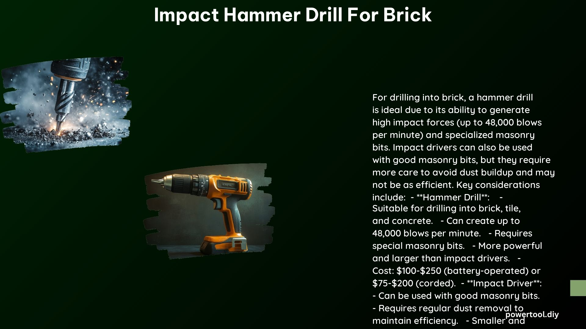 Impact Hammer Drill for Brick