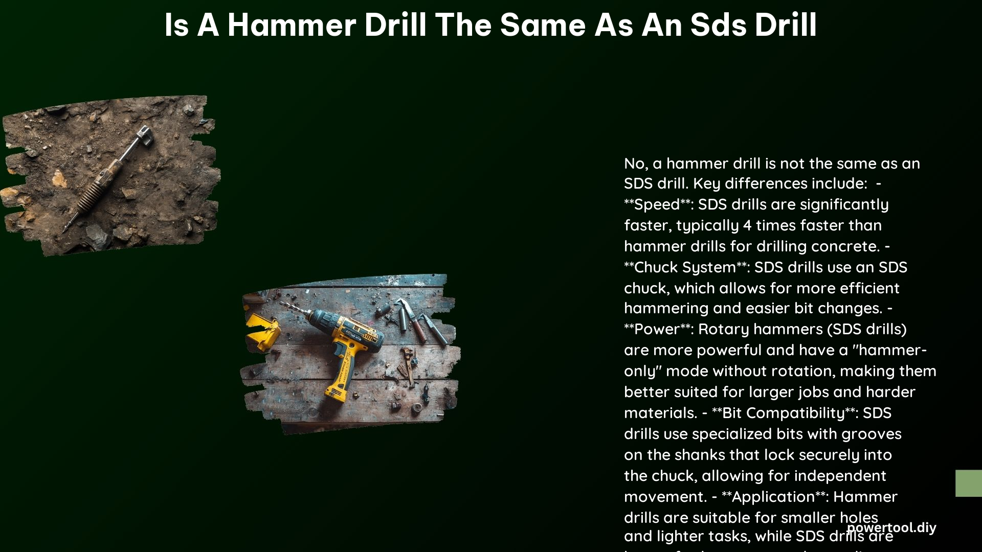 Is a Hammer Drill the Same as an Sds Drill