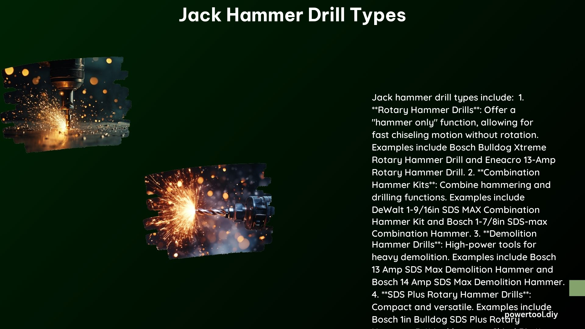 Jack Hammer Drill Types