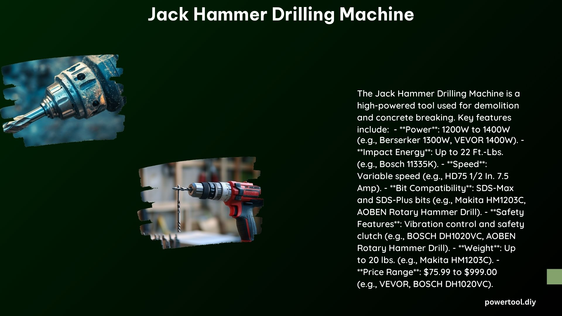 Jack Hammer Drilling Machine