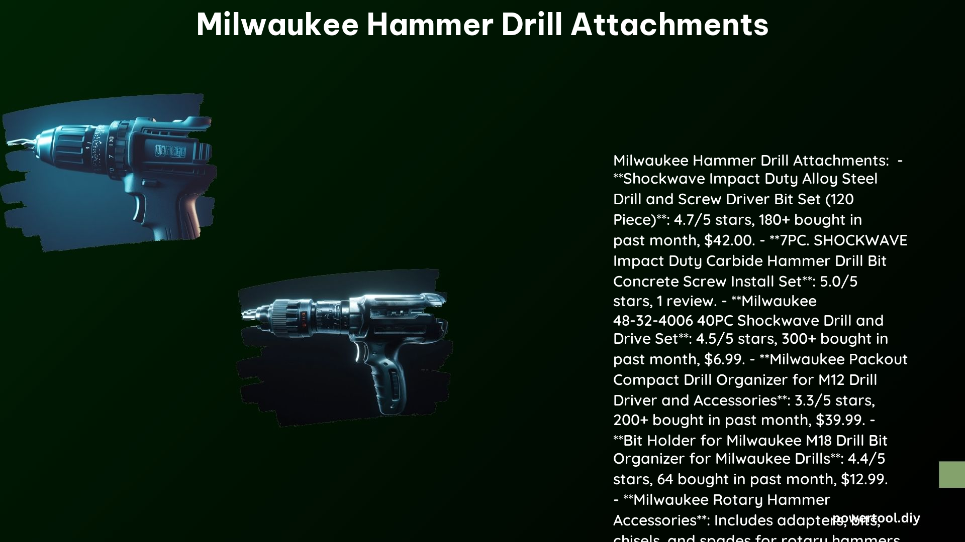 Milwaukee Hammer Drill Attachments