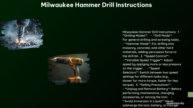 Milwaukee Hammer Drill Instructions