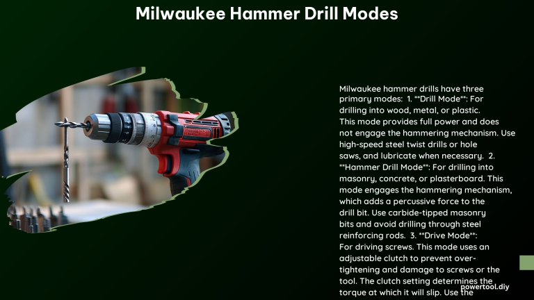 Milwaukee Hammer Drill Modes