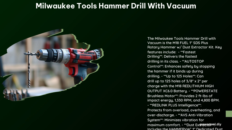 Milwaukee Tools Hammer Drill With Vacuum