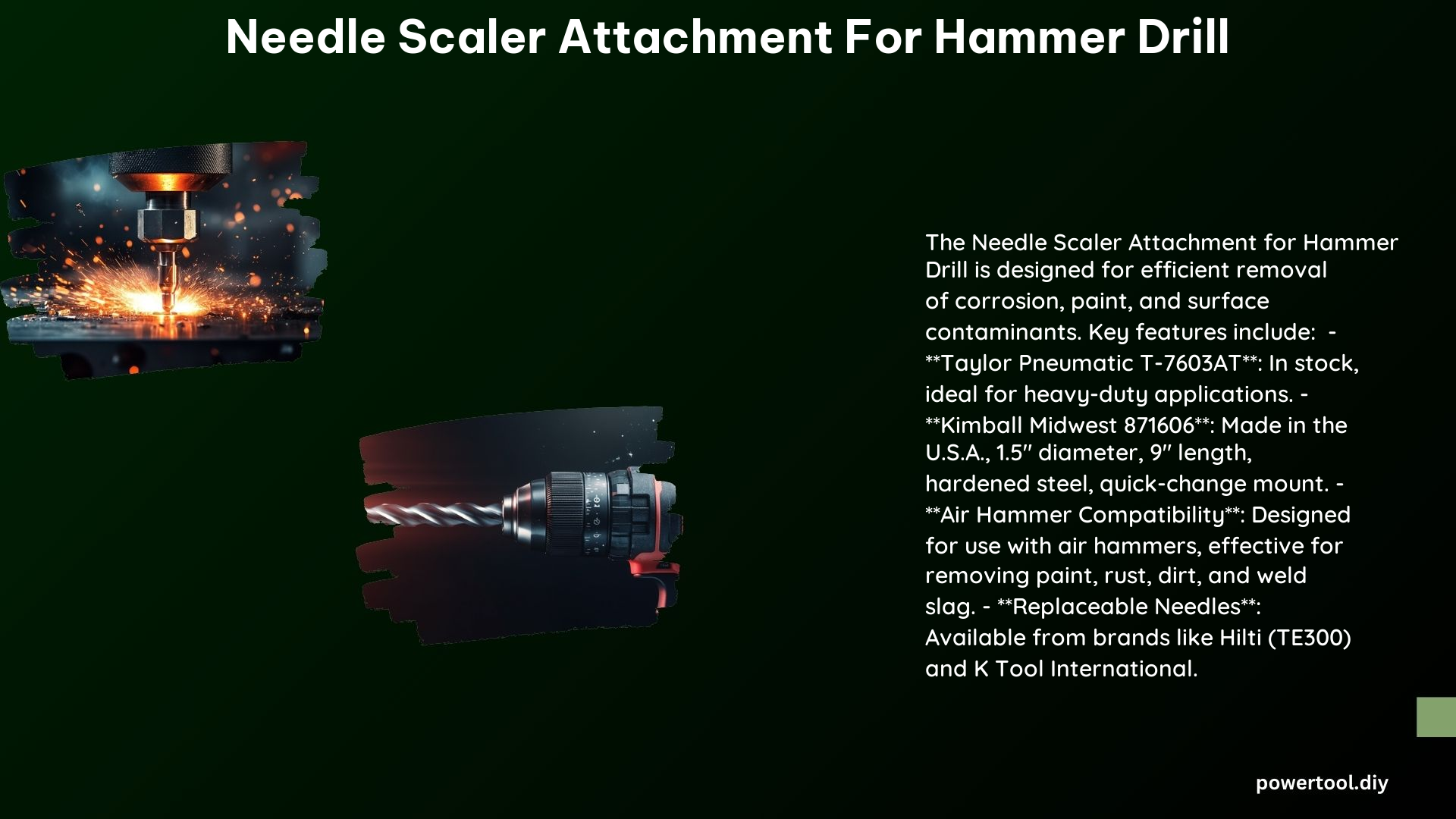 Needle Scaler Attachment for Hammer Drill