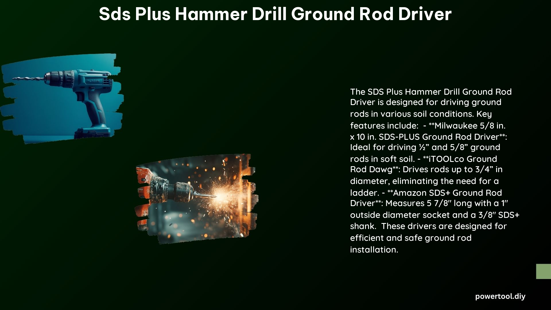 Sds Plus Hammer Drill Ground Rod Driver