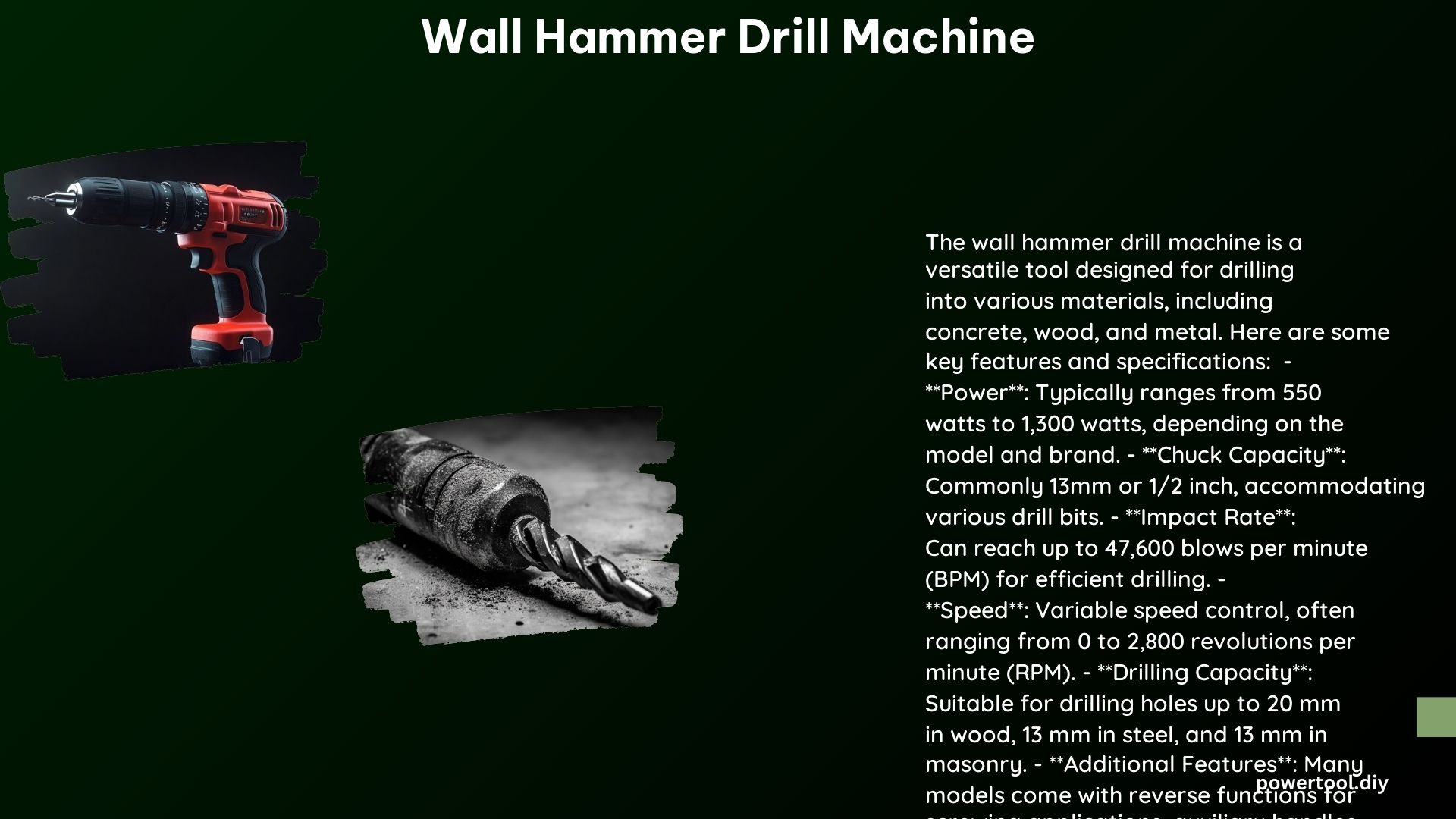 Wall Hammer Drill Machine