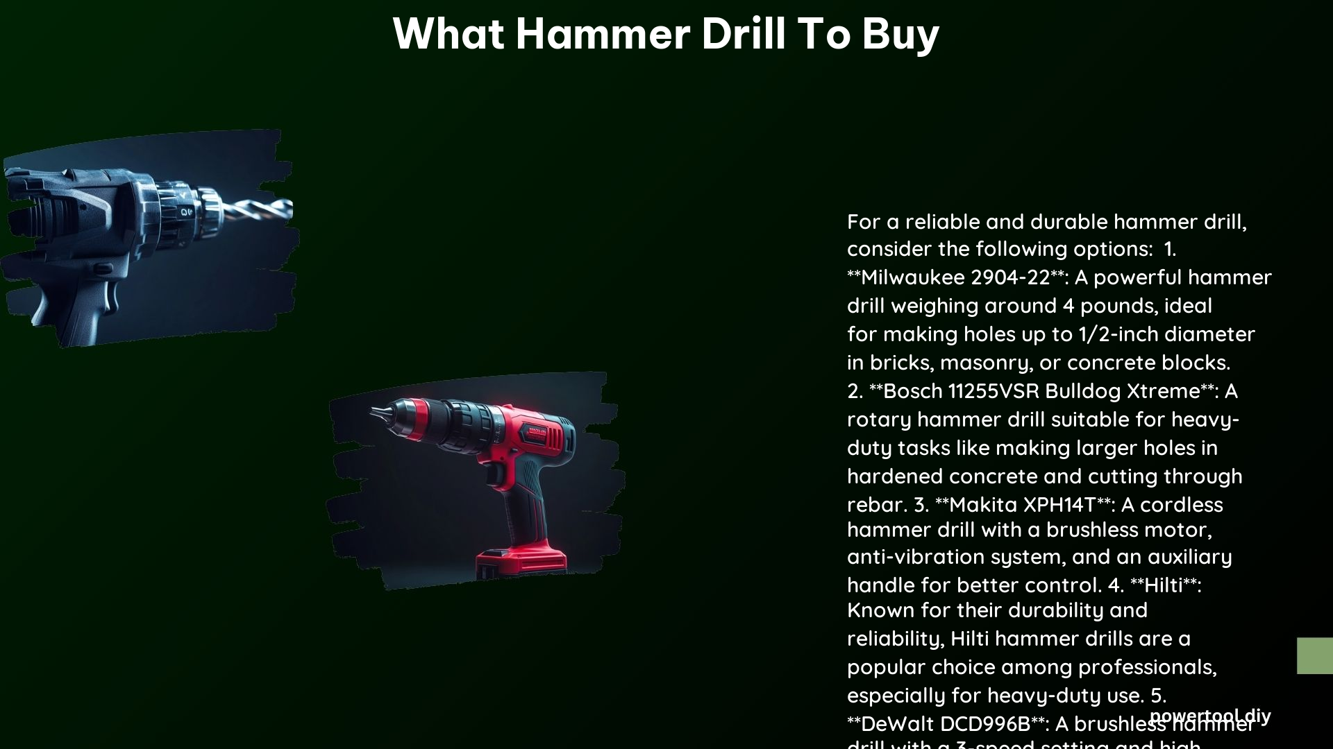 What Hammer Drill to Buy