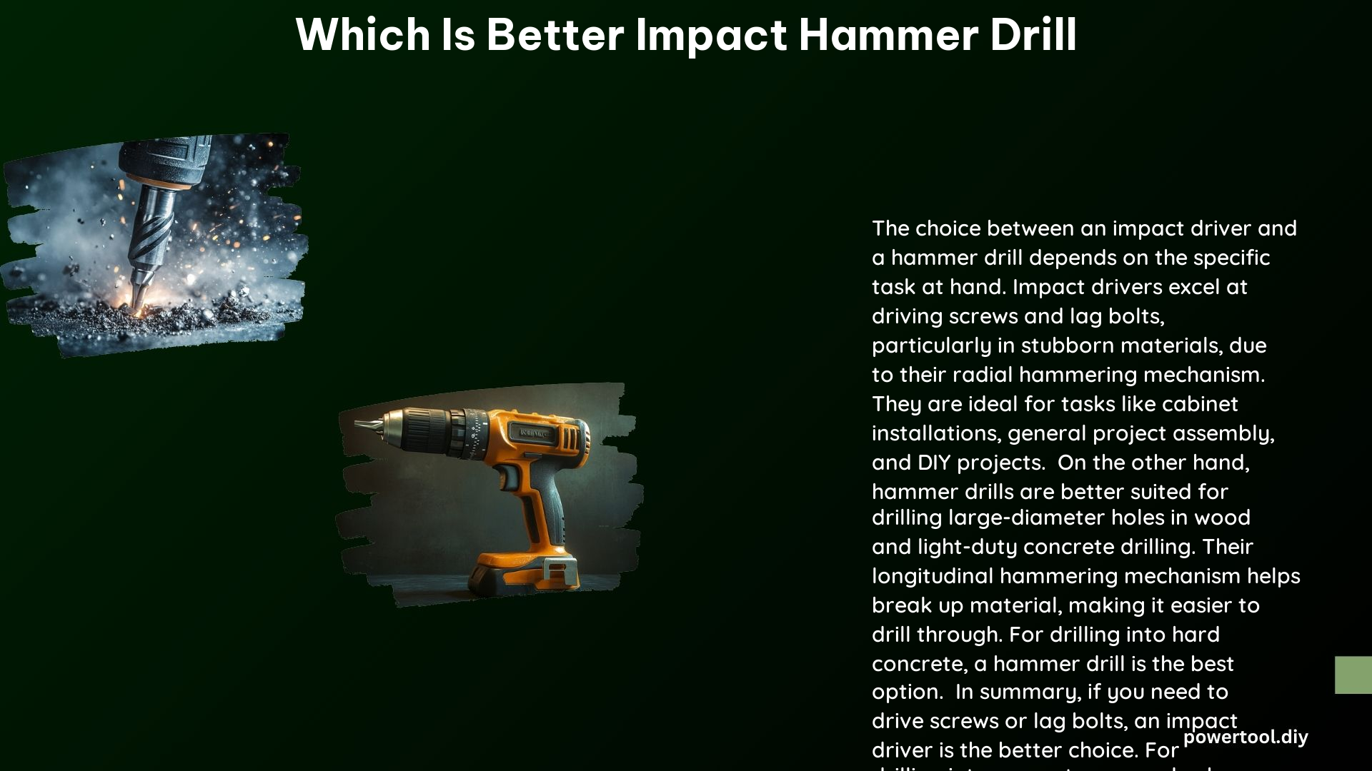 Which Is Better Impact Hammer Drill