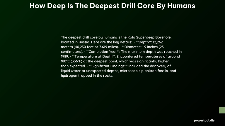 How deep is the deepest drill core by humans