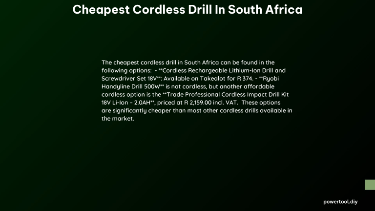 cheapest cordless drill in south africa