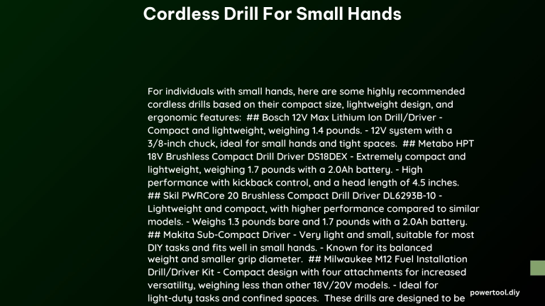 cordless drill for small hands