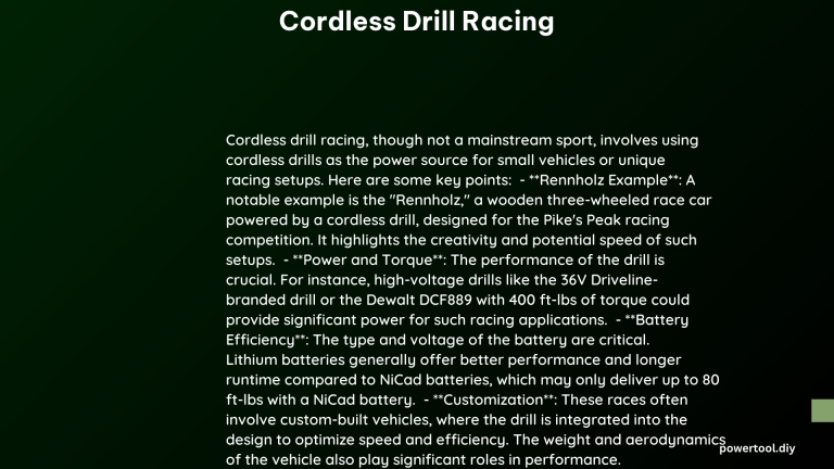 cordless drill racing