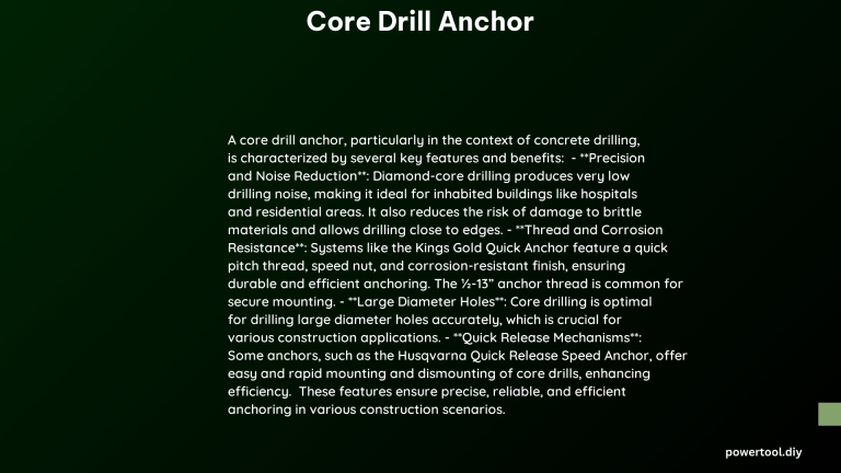 core drill anchor