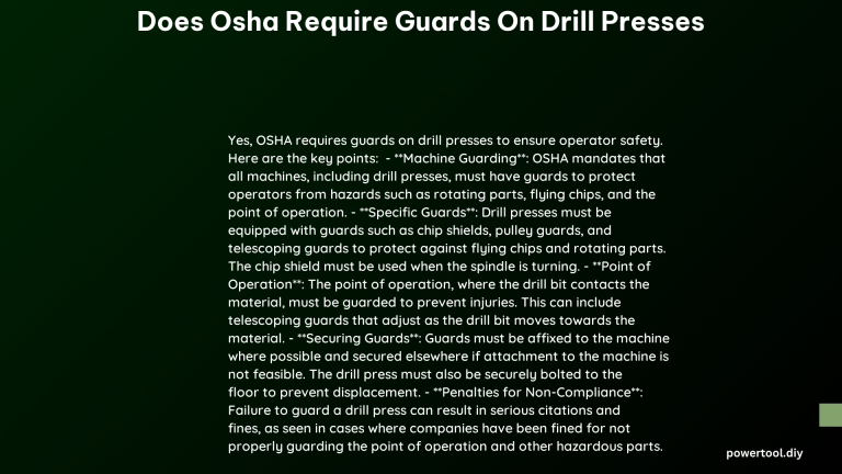 does osha require guards on drill presses