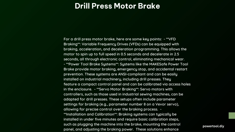 drill press motor brake