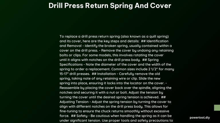 drill press return spring and cover