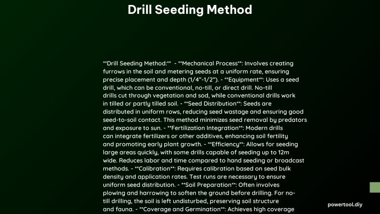 drill seeding method