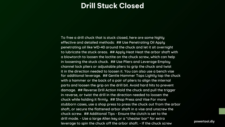 drill stuck closed