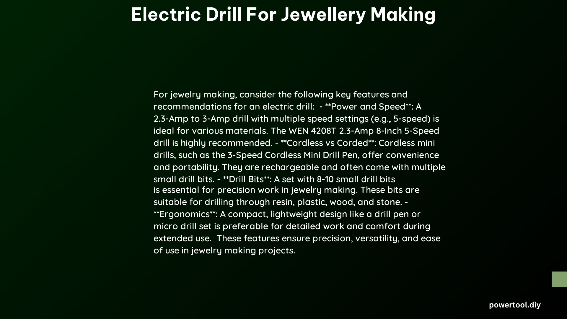 electric drill for jewellery making