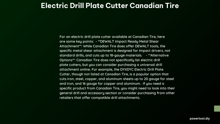 electric drill plate cutter canadian tire 1