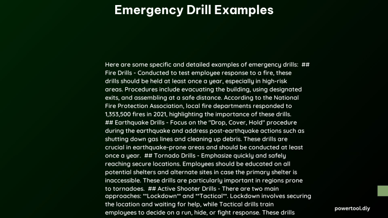 emergency drill examples