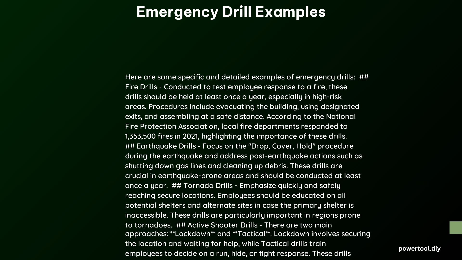 emergency drill