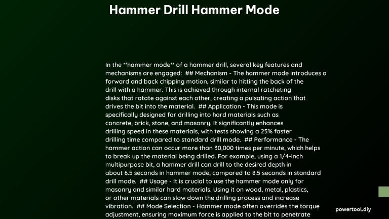 hammer drill hammer mode 1