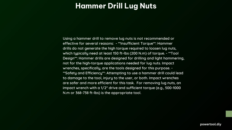 hammer drill lug nuts