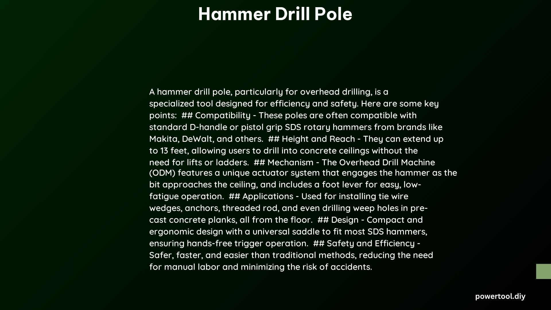 hammer drill pole