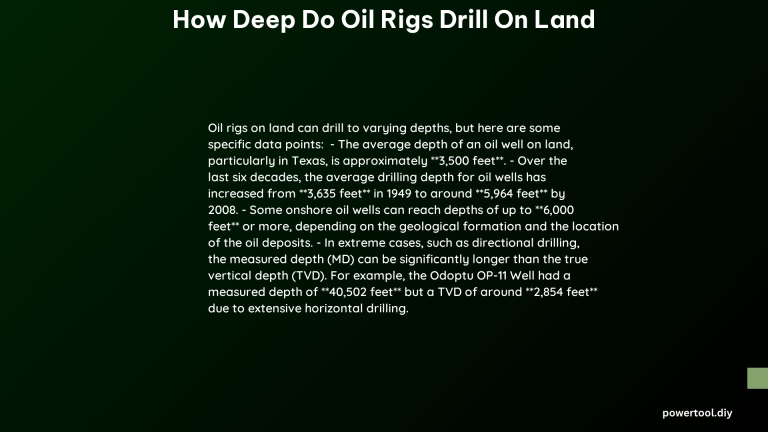 how deep do oil rigs drill on land