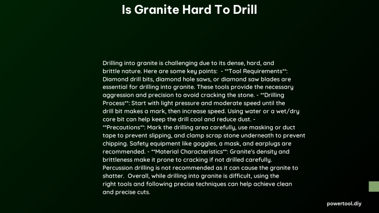 is granite hard to drill