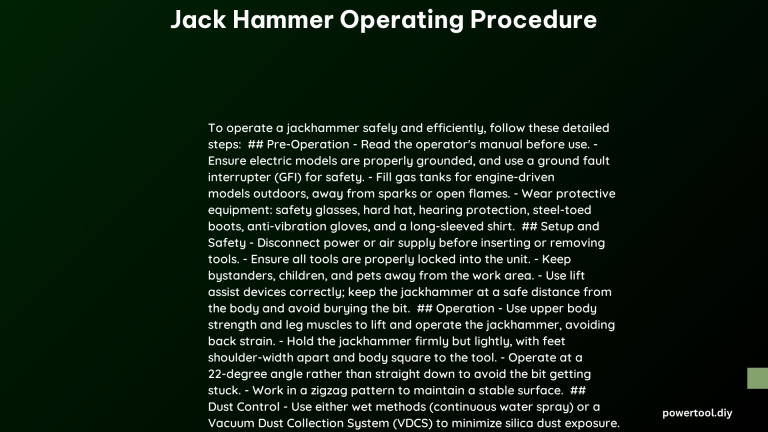 jack hammer operating procedure