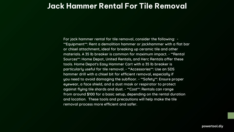 jack hammer rental for tile removal