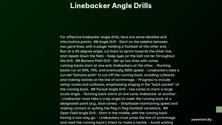 linebacker angle drills