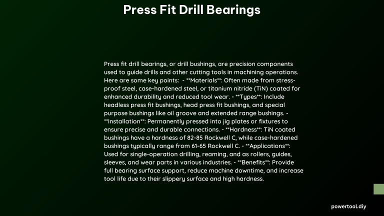 press fit drill bearings